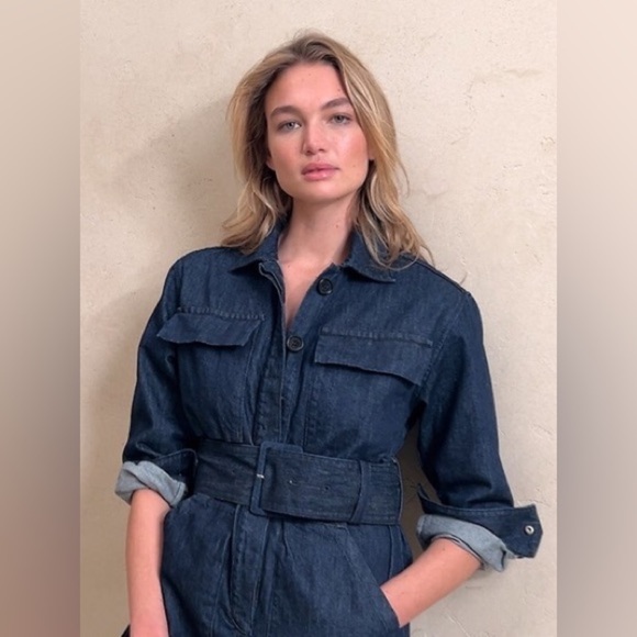 NWT! Banana Republic True Indigo Blue Mia Denim Jumpsuit - Size Small - Picture 5 of 6